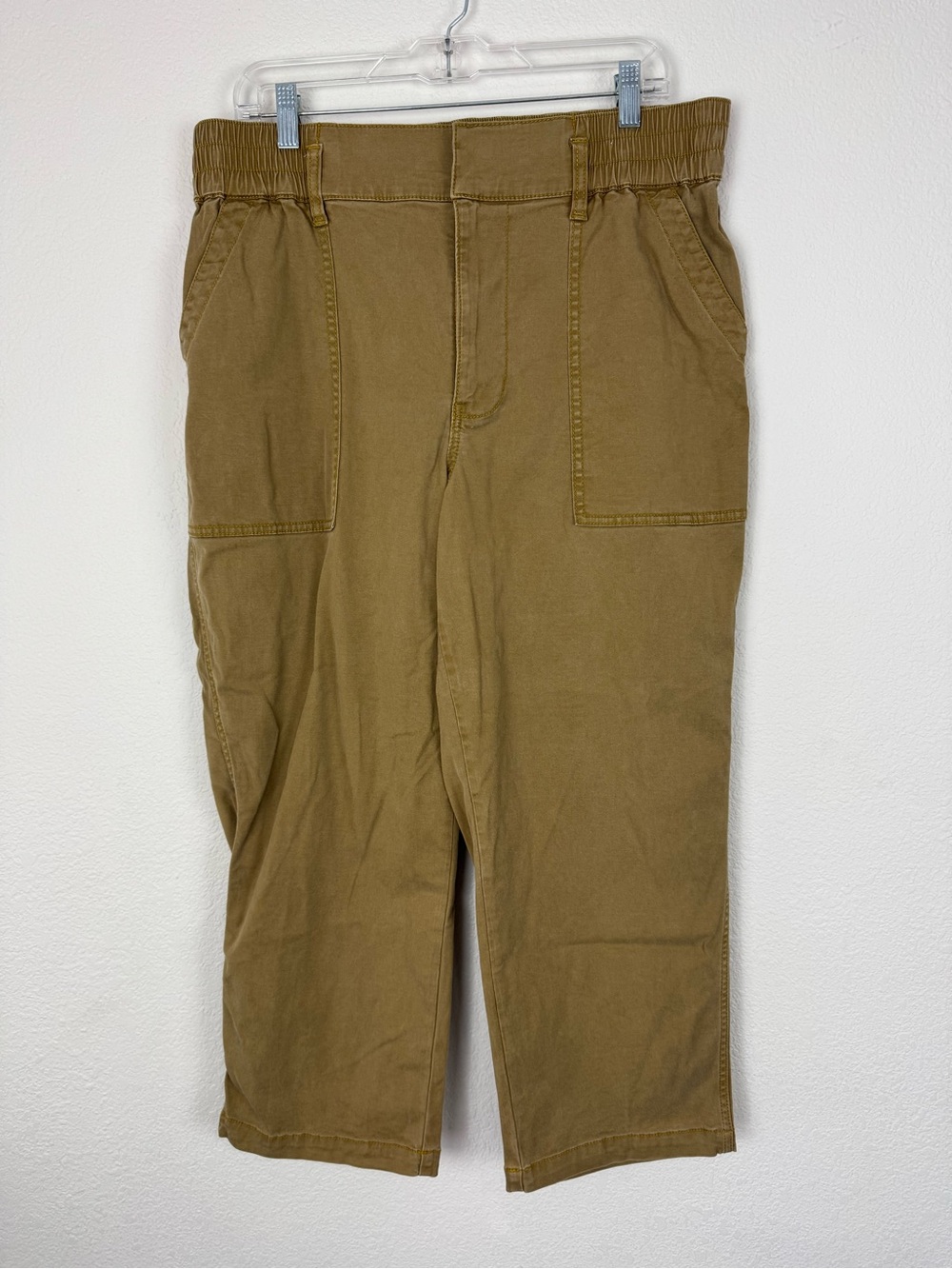 Cabi Tan Khaki Cropped Pants Trousers Neutral Minimalist